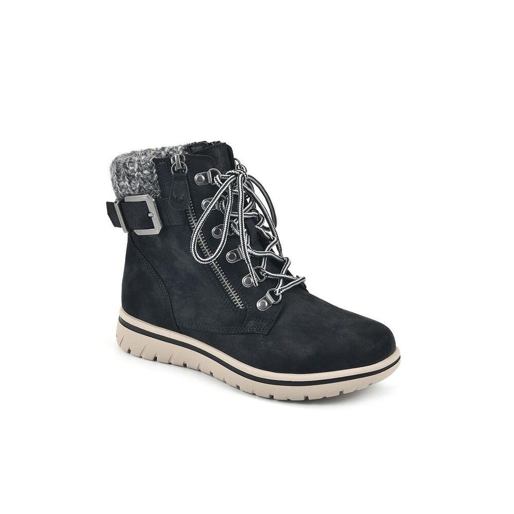 Cliffs Womens 7 M Black Fabric Sweater Hearty Lace Up Hiking Boots NIB GY5